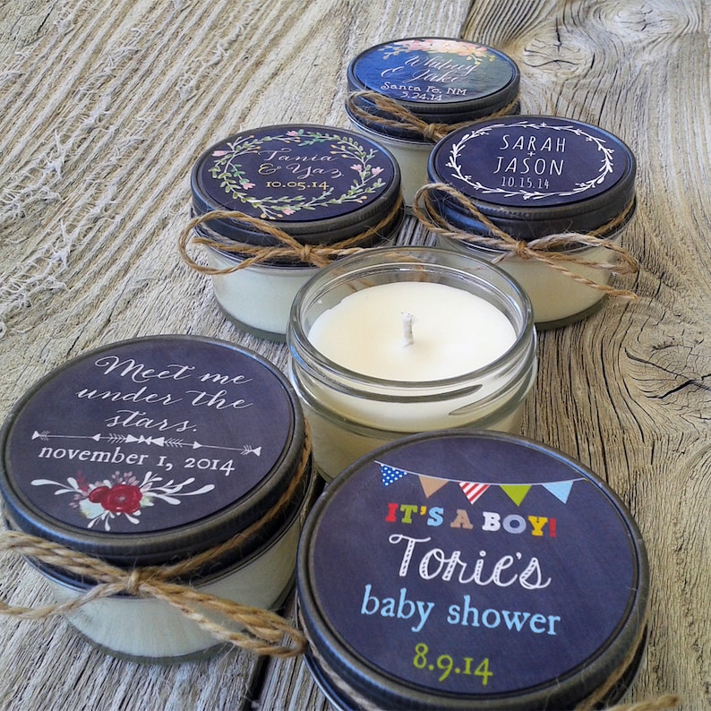 Set of 12 4 Oz Baby Shower Favor Candles//anchor Design//boy Etsy