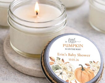 Pumpkin Baby Shower Favors: Set of 6 Candle Favors, Fall Party Gifts