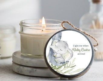 12 pc Boy Elephant Baby Shower Candle Favor, Elephant Baby Shower, Little Peanut Sprinkle Shower