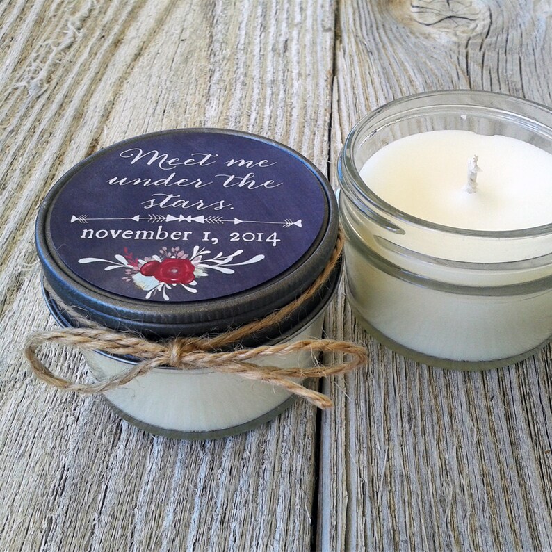 Set of 12 4 Oz Candle Wedding Favor Soy Personalized Etsy