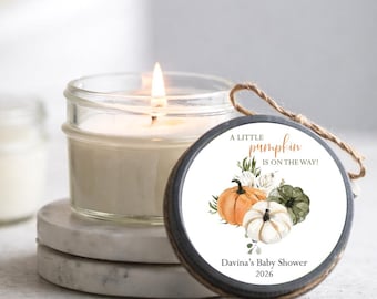 Little Pumpkin Baby Shower Favors: Set of 6 Fall Soy Candle Favors