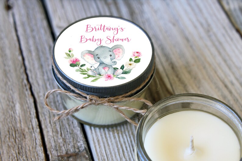 Set of 12 Over the Moon Elephant Baby Shower Candle Favor Etsy