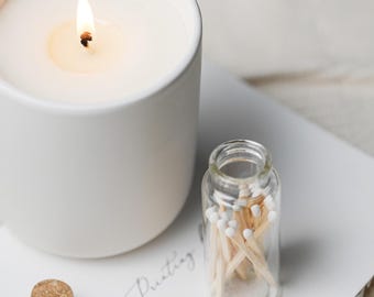Ginger Lemon Soy Candle: Spa Candle, Clean Burning Candle, Ceramic Container, Matchstick