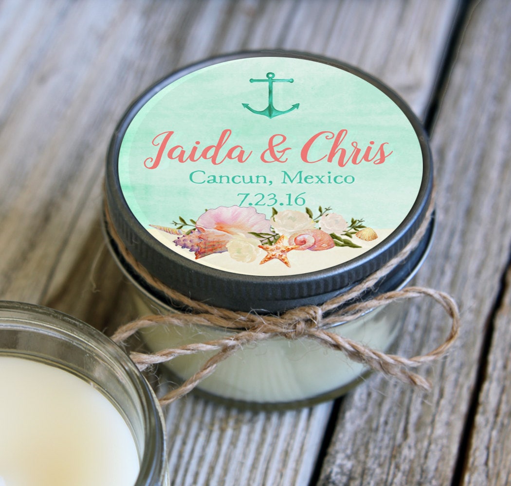 12 4 Oz Wedding Favor Beach Wedding Favor Soy Candle