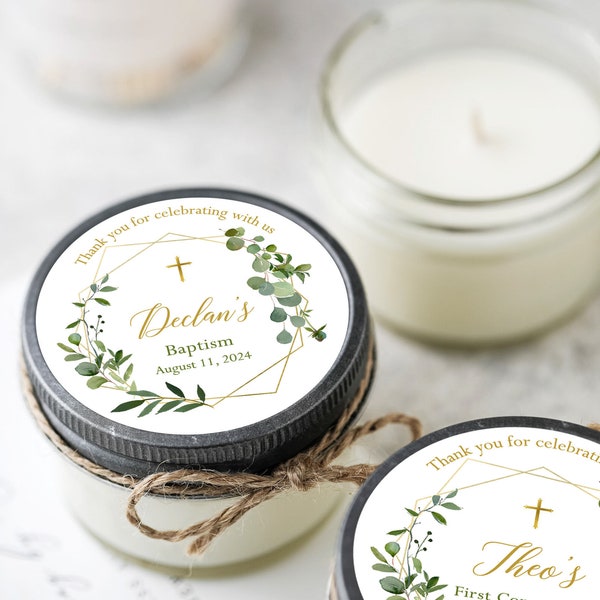 Baptism Personalized Candle Favors Etsy