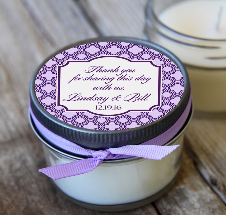 12-4 oz Wedding FavorLavender Wedding FavorSoy Candle FavorPersonalized Bridal Shower FavorShower FavorCandle Favors