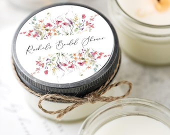 12 pcs Wildflower Bridal Shower Candle Favors, Bridal Shower Favors, Spring Summer Wedding Favor, Wedding Shower Party Gift