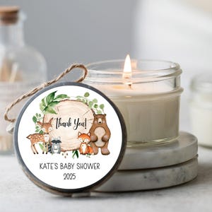 Set of 6 Woodland Baby Shower Candle Favors, Forest Babies Shower Favors, Woodland Shower Favor, Woodland Adventure, Free Shipping Offer
