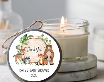 Woodland Baby Shower Candle Favors, Forest Babies Shower Favors, Woodland Shower Favor, Woodland Adventure, Free Shipping Offer | Set of 6