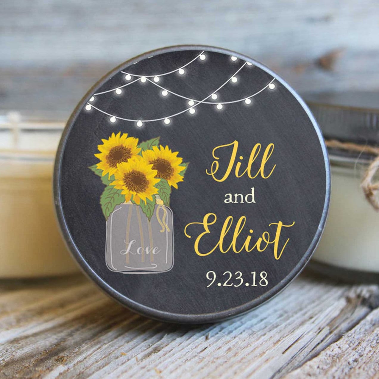 12 4 Oz Bridal Shower Favor//sunflower Rustic Favor//fall Etsy