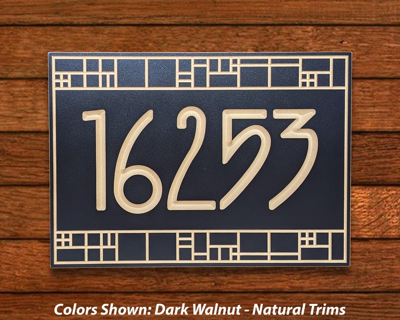 SIGN21 Batchelder Tile House Number Plaque Custom Carved Wood Etsy