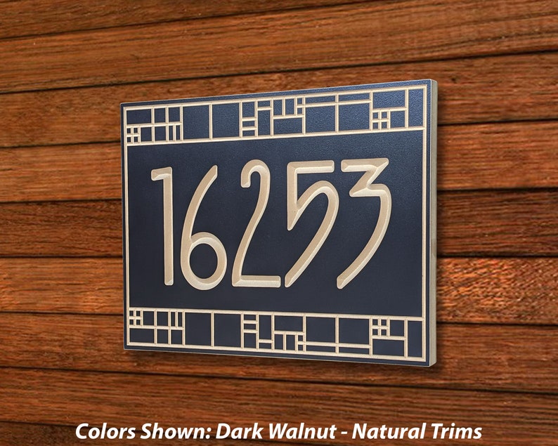 SIGN21 Batchelder Tile House Number Plaque Custom Carved Wood Etsy