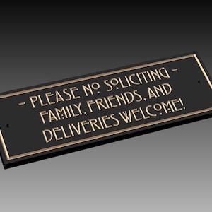SIGN102 12" x 4" x 1/2" Engraved Please No Soliciting, Custom Carved Wood Sign, Realtor Gift