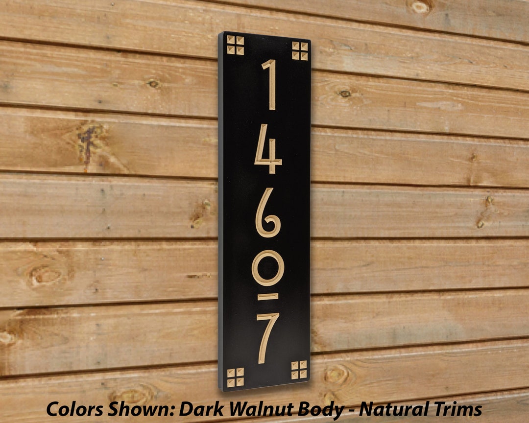 SIGN77 Craftsman House Number Sign Custom Carved Wood Sign Etsy