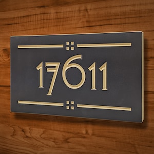SIGN152 14&quot; x 8&quot; x 3/4&quot; Engraved Craftsman Arts and Crafts Address Sign, Custom Carved Wood Sign, House Warming - Wedding - Realtor Gift
