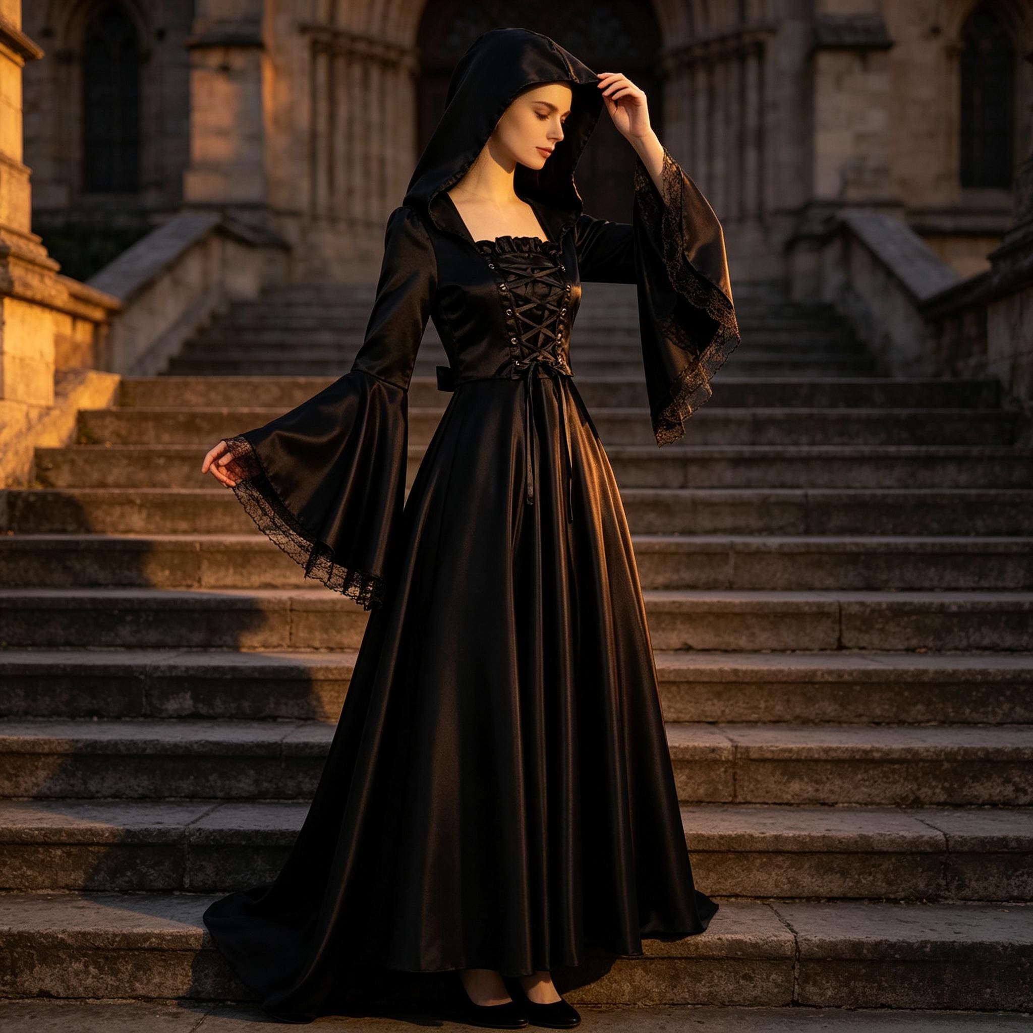 formal dress with hood saint laurent hooded dress