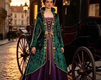 hocus pocus green dress Handmade Winnifred Sanderson Costume Corset Dress: Velvet Halloween COLLECTION_MANDALA
