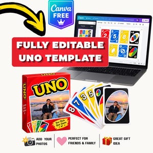 Color Card Template Canva | Custom Playing Cards Template Canva | Instant Download | Printable Party Game Cards | DIY Card Deck & Box |