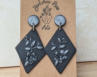 Onyx Bloom Drop Earrings