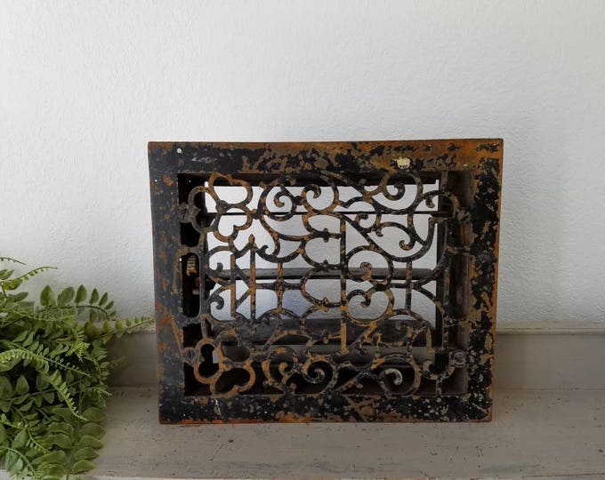 Vintage Metal Grate Floor Grate Scroll Design Farmhouse Etsy