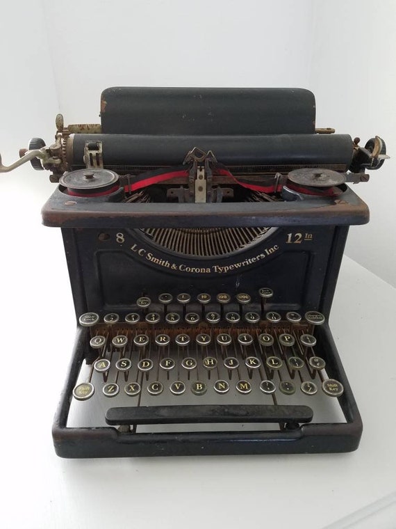 Antique Lc Smith Corona 8 12 Typewriter Display Only Prop Decor Repair Industrial Decor