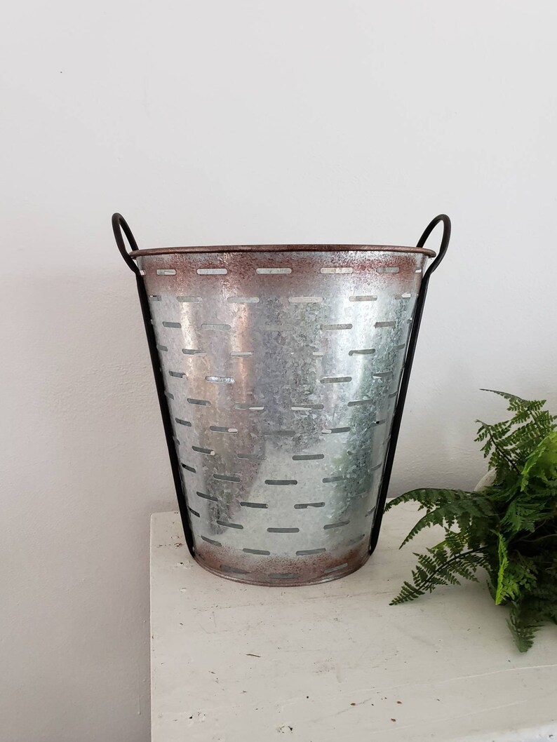 2 Extra large Olive Buckets 14.75 inch H Farmhouse Basket Etsy