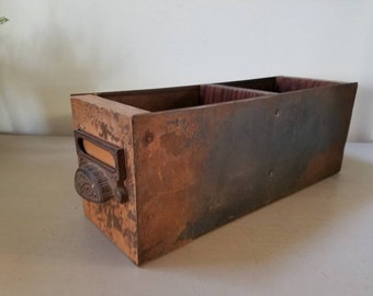 One Vintage Wood File Drawer File box