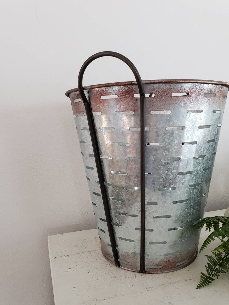 2 Extra large Olive Buckets 14.75 inch H Farmhouse Basket Etsy