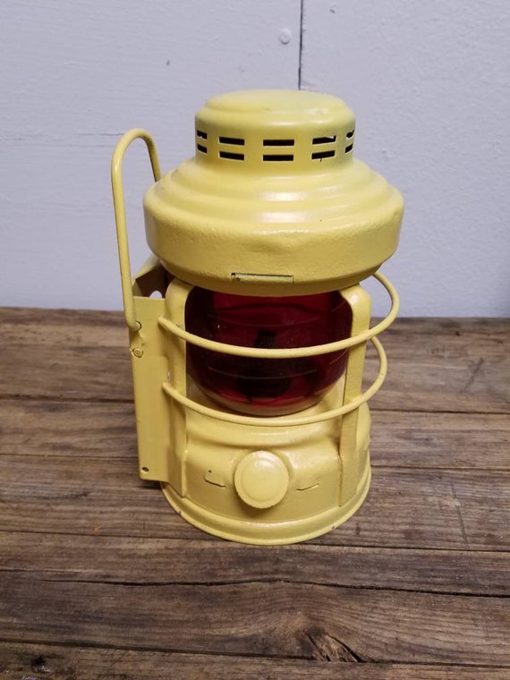 Antique Caboose Lantern Lantern Red Globe Red Flare Signal Etsy