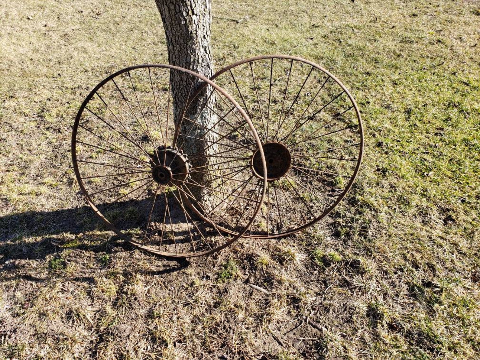 Antique Metal Spoked Wheels With Cogs Industrial Farmhouse Etsy