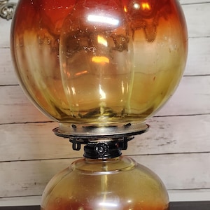 Vintage Amberina Oil Lamp - Etsy