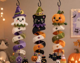 Häkelanleitung für „Whisper the Spiral Ghost“, Halloween-Amigurumi (Digitales PDF)