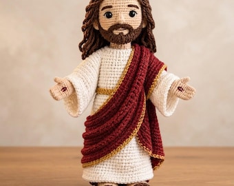 Häkelanleitung für eine sanfte Hirtenpuppe, Jesusfigur im Gewand (Digitaler Download)