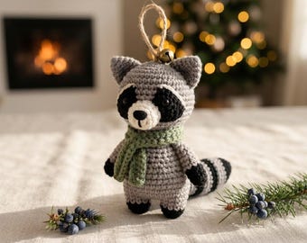 Häkelanleitung für einen Waschbär-Anhänger, Amigurumi Winterwalddeko (PDF)