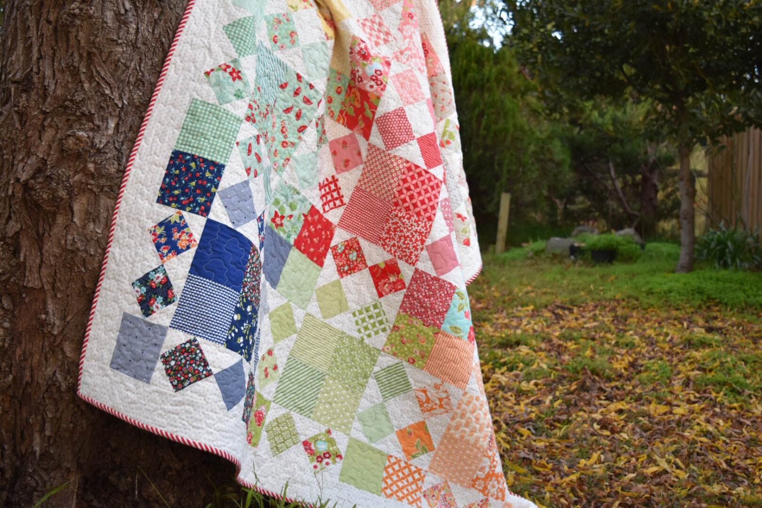 PDF Pattern for 'harvest' Throw Double Size Patchwork Quilt - Make Your ...