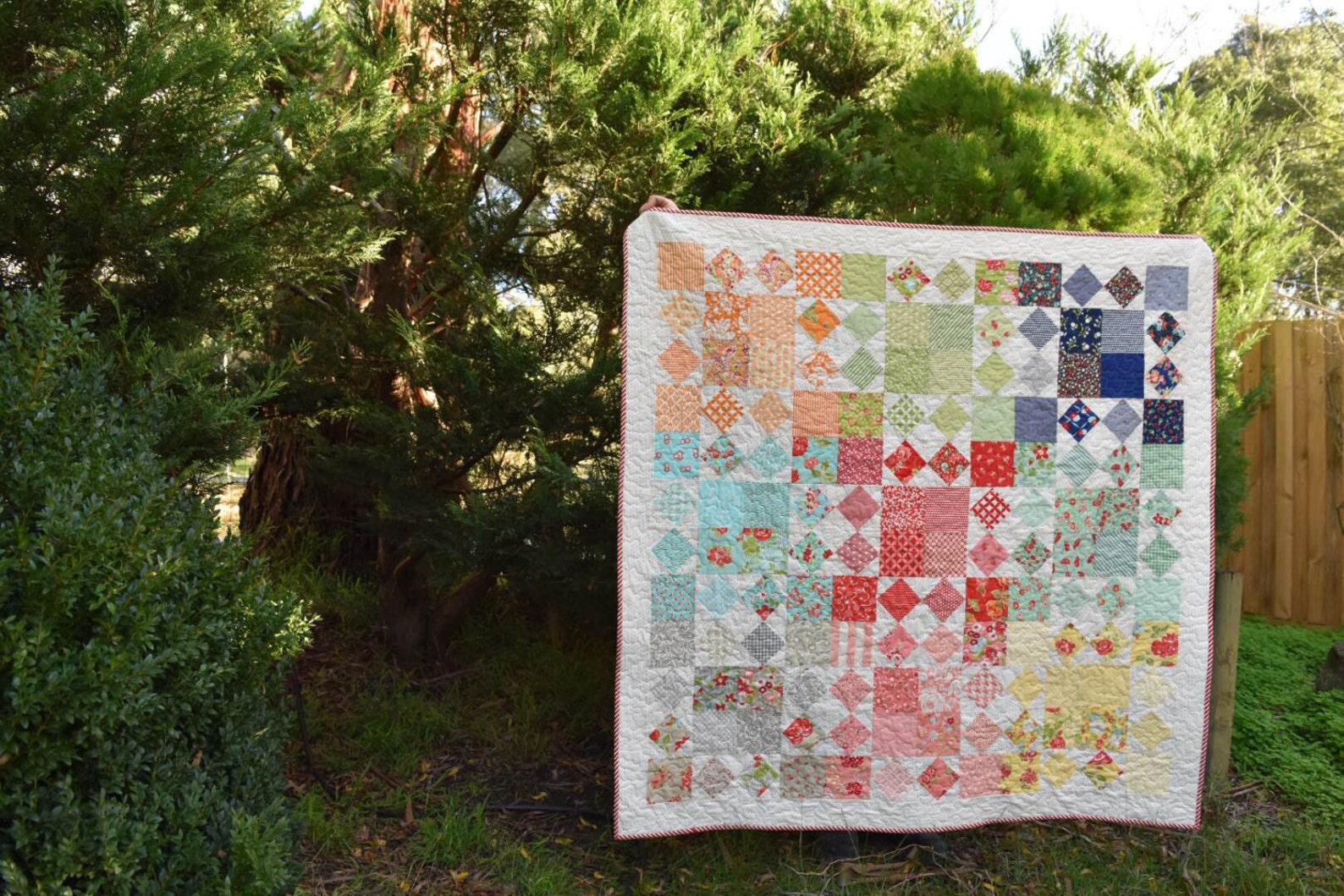 PDF Pattern for 'harvest' Throw Double Size Patchwork Quilt - Make Your ...