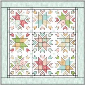 PDF Pattern for Breeze Quilt Queen Size Patchwork Classic Modern Pattern. Sew your own handmade quilt. image 3
