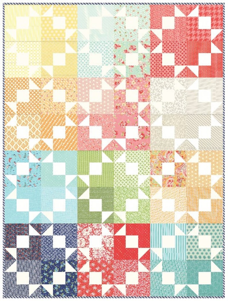 PDF Pattern for Glow Throw Single Twin Patchwork Quilt. Modern Classic Handmade Quilt instruction make yourself image 2