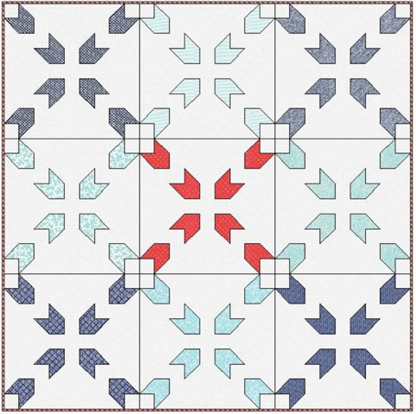 PDF Pattern for 'jubilee' Throw Size Scrappy Patchwork Quilt - Make ...