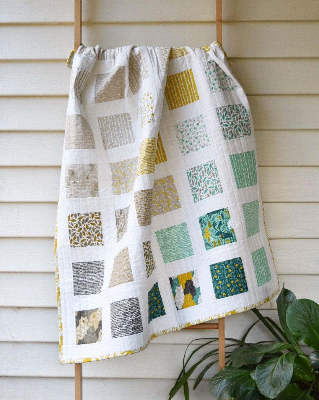PDF Pattern for frolic Cot Crib Throw Size Patchwork Quilt.