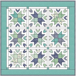 PDF Pattern for Breeze Quilt Queen Size Patchwork Classic Modern Pattern. Sew your own handmade quilt. image 2