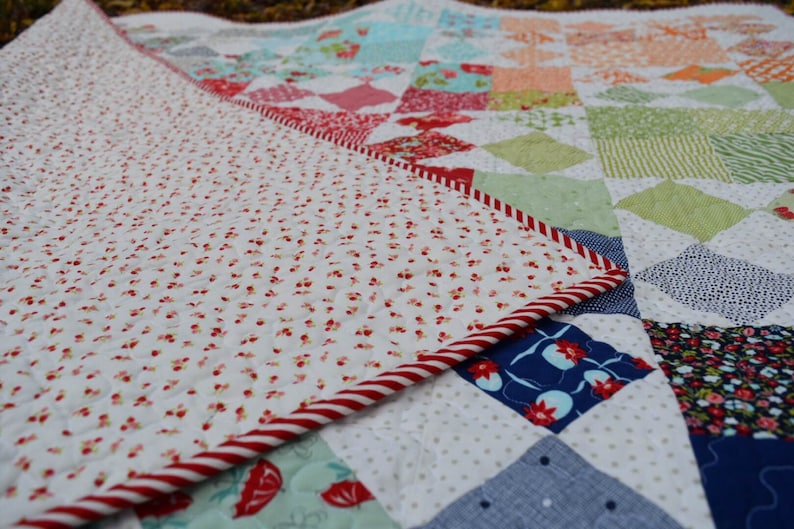 PDF Anleitung für Harvest Throw Double Patchwork Quilt. Klassisch Moderner Handgemachter Quilt aus Charm Packs. Bild 5