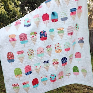 PDF Anleitung für Scooped Single Twin Patchwork Quilt. Eiscreme Gelato Handgemachte Quilt für Kinderzimmer werfen