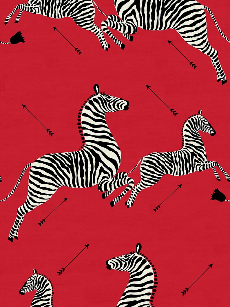 SCALAMANDRE ZEBRAS TOILE Fabric 10 Yards Masai Red Etsy