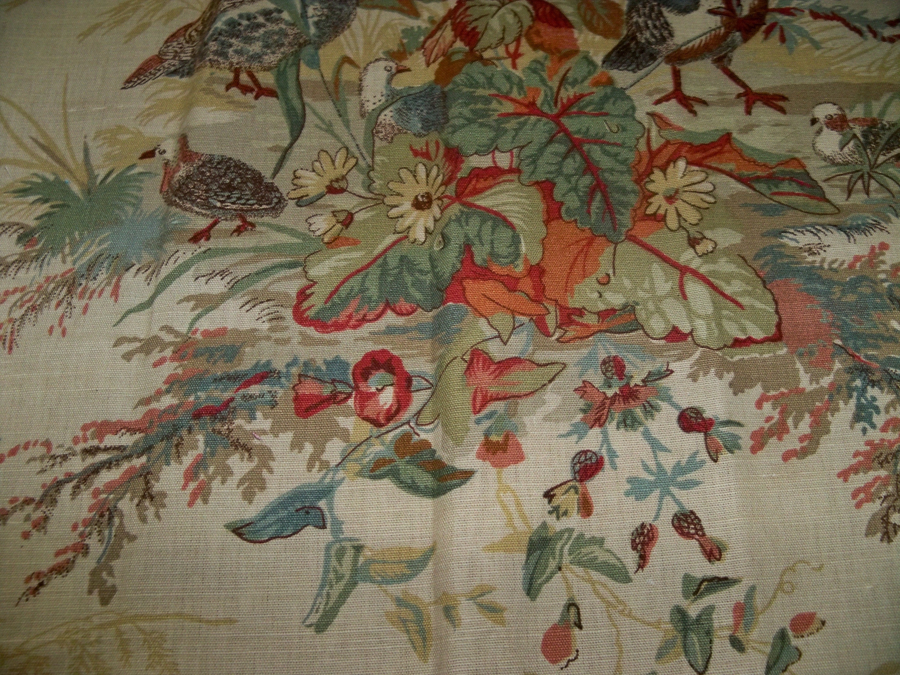 SCHUMACHER QUAIL MEADOWS Pheasants Toile Fabric 10 Yards Autumn