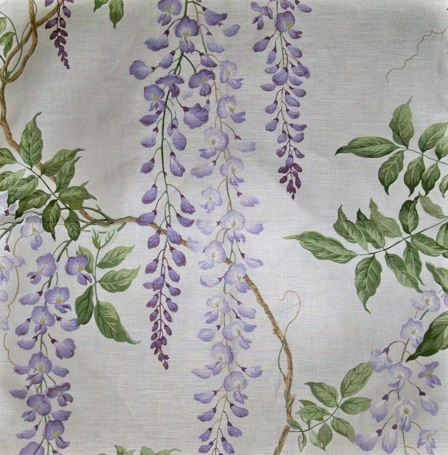 COLEFAX & FOWLER WISTERIA Glazed Cotton Linen Fabric 10 Yards Lavender Green Cream