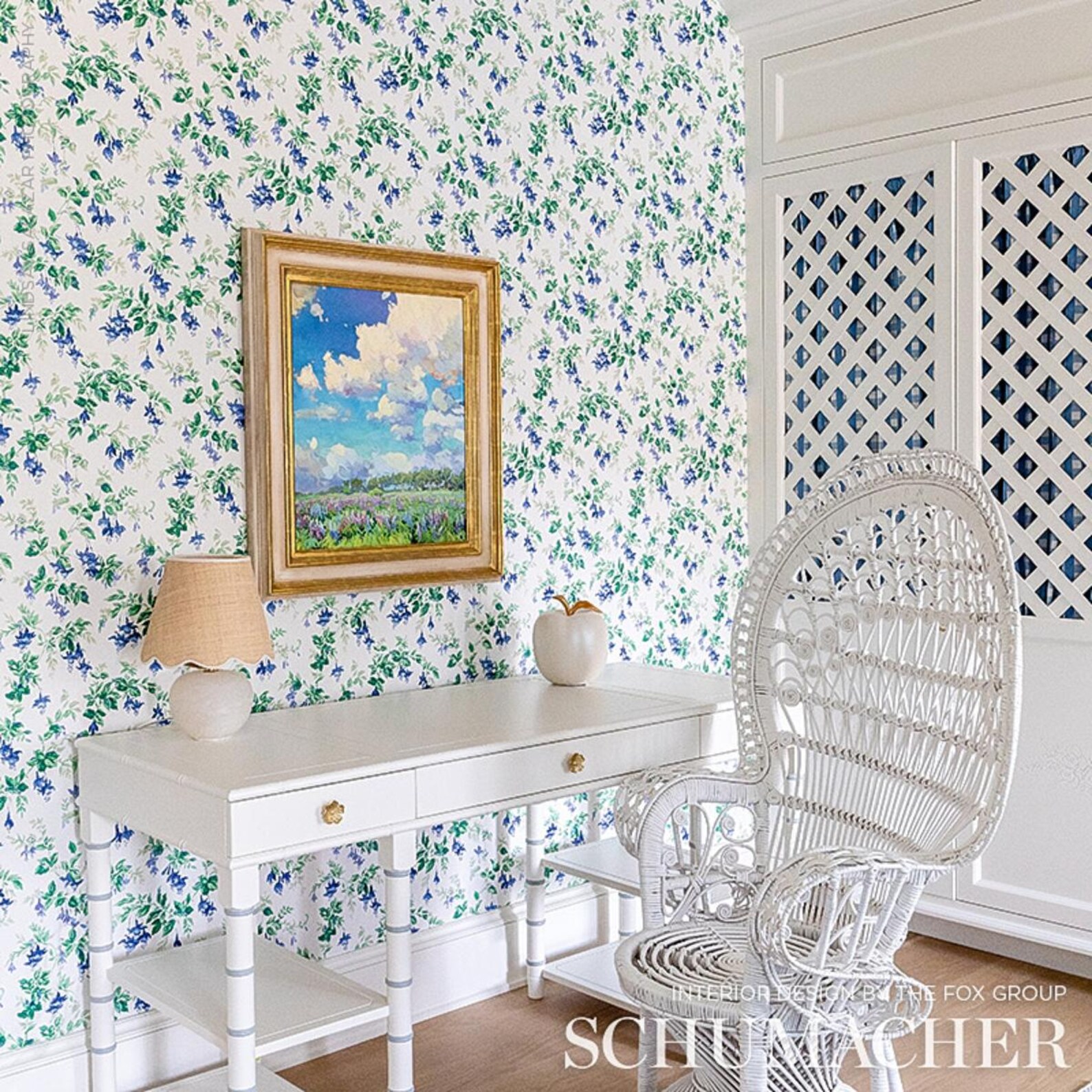 SCHUMACHER Romantic Blooming Lillies Chic Floral Chintz Fabric 10 Yards ...