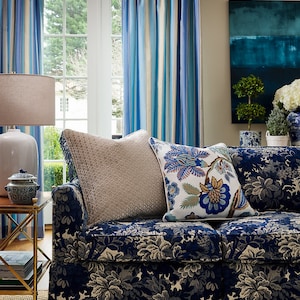 SCALAMANDRE Verdure Tapestry Deep Lush Foliage Fabric 10 Yards Blue Shadow