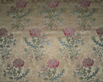 LEE JOFA Kravet PORTIERE Floral Woven Brocade Upholstery Fabric 10 Yards Parchment Yellow Rose Multi