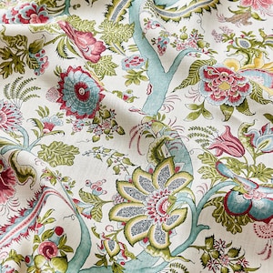 SCALAMANDRE Palampore Flower And Fruit Bearing Serpentine Tree Print Fabric 10 Yards Flower Garden